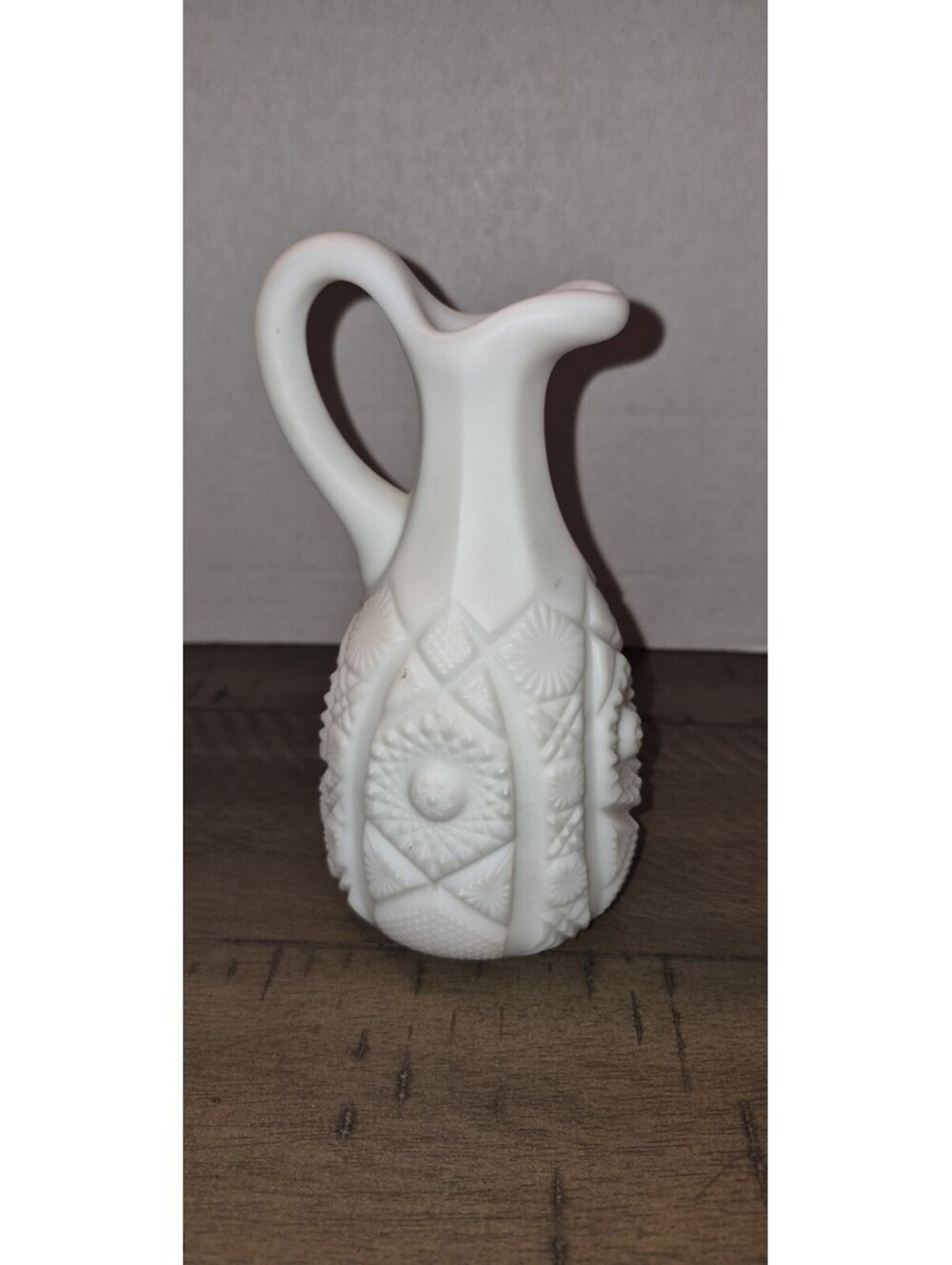 Imperial Glass hand-blown vintage milk glass cruet